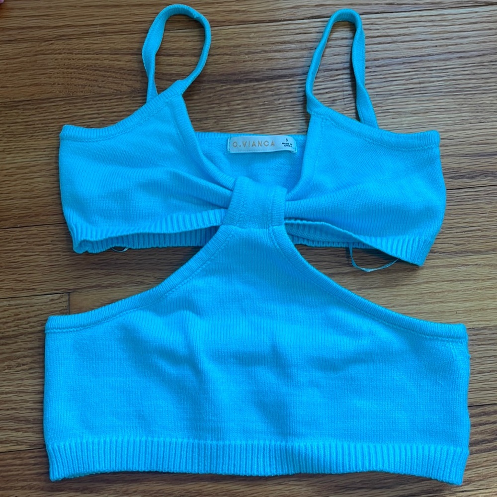 Blue Cut Out Tank